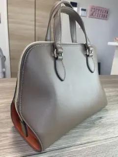 【極美品】FLASH BLUE ブラウン ハンドバッグ オレンジ 通勤バック