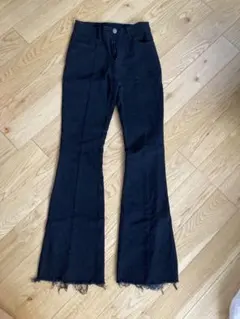 フレアデニム ブラック デニム