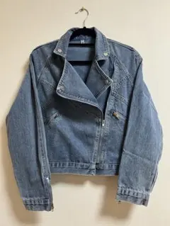 デニムブルー ライダースジャケット