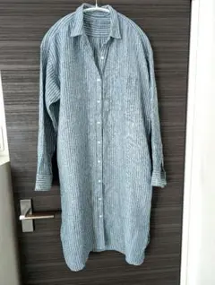 無印良品　フレンチリネンストライプシャツ　Mサイズ