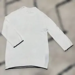 ZARA ホワイト ニット M ハイネック 七分袖