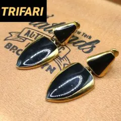 TRIFARI トリファリ ヴィンテージ イヤリング ブラック ゴールドのサムネイル