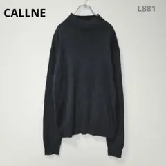 カルネ　ニット　セーター　黒　L　長袖　モックネック　大人カジュアル　フェミニン