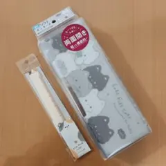 【新品】　両面開きペンケース筆箱　小学生文具　箱型　女の子　ネコのサムネイル