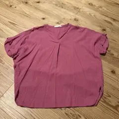 リネン半袖シャツ ピンク