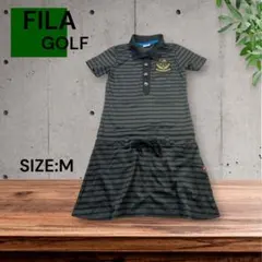 e1943☆FILA GOLF ボーダーポロワンピース Mサイズのサムネイル