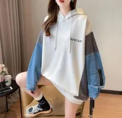 ドッキングパーカー フード付きトレーナー　オーバーサイズ　韓国