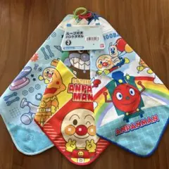 【新品】ループ付きハンドタオル⭐︎アンパンマン 3枚　　 保育園　幼稚園　入園