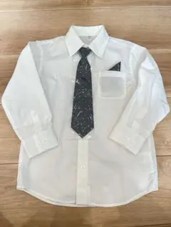 フォーマルシャツ　ネクタイ&ポケットチーフ付き　120 西松屋