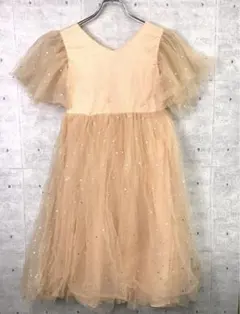 キッズ 子供服 発表会 お出かけ 星 月柄 チュール ドレス ワンピース 150