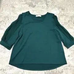CECIL McBEE セシルマクビー トップス シフォン グリーン オフィス