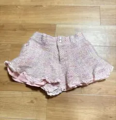 【平成レトロ】メゾピアノ 130cm ツイード風 ショートパンツ キュロット