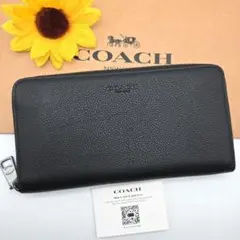 COACH 長財布 新品 ブラック 新作 お札入れ 小銭入れ 黒