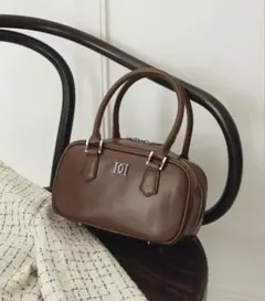 Darich DDロゴレザーハンドバッグ ブラウン