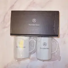 【美品】Mercedes-Benz 陶器マグカップ ホワイト 2点セット