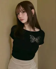 andmary Nini lace tops black アンドマリー