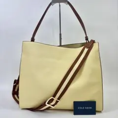 極美品　コールハーン　キャリーオール　トートバッグ　2way イエロー　A4OK