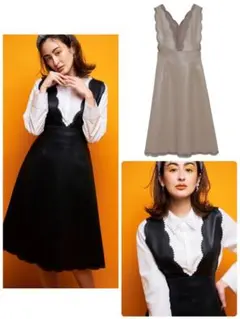 値下げ！セルフォード 36 レーザーカットフェイクレザージャンスカ　ベージュ