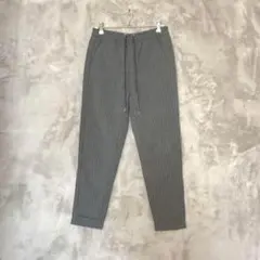 GU♡イージーストライプパンツ ウエストゴム テーパード ドロスト S