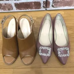 レディースパンプス　サンダルまとめ売り　2点セット　美品　M