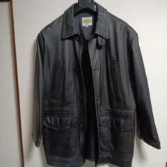美品‼️90s ビンテージ シープスキン レザーハンティング ジャケット、XL位のサムネイル