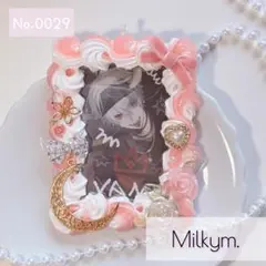 0029 ホイップデコ トレカケース B8 ピンク 月 リボン