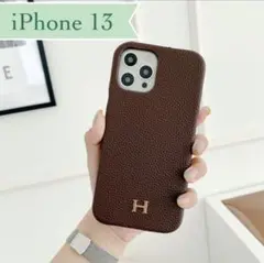 【特価☆早い者勝ち❗️iPhone13 iPhoneケース　ブラウン　Hロゴ】