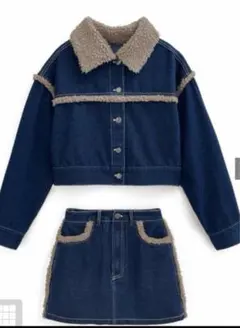 GRL ボアデニム　ジャケット　スカート　セットアップ　M 中町綾