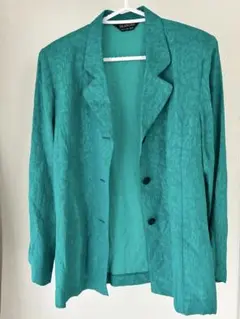 【美品】シルクジャケットL ターコイズ SILK LOAD シルクロードのサムネイル