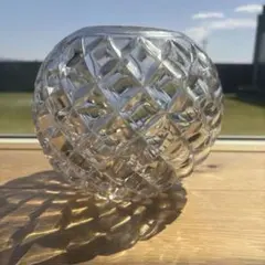 最高級ヴィンテージ　重厚1.6kgクリスタルガラス 花瓶 淡い紫　フラワーベース