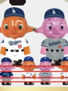 未使用]箱入り MLB 2002 サトちゃん サトコちゃん ストラップセット