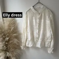 【美品】レースシャツ・ブラウス◇バルーンスリーブ◇スタンドカラー◇ギャザーフリル