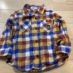 【ミキハウス】ダブルビー　チェック柄 長袖シャツ 90cm