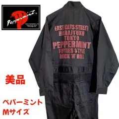 未使用！ペパーミント ブラックオーバーオール Mサイズ　つなぎ　原宿