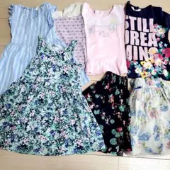 子供服セット7点 100cm 半袖Tシャツ　スカート　ワンピース　まとめ売りのサムネイル
