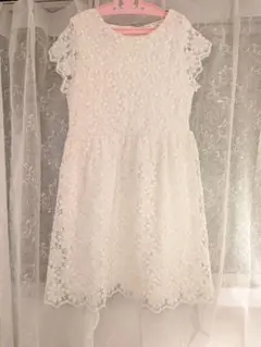 ザラ　ワンピース11/12 152㌢　 総レース刺繍　ホワイト