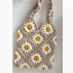 編み物 ハンドメイド フラワーバッグ