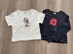5/6まで販売プチバトーTシャツセット ネイビー ホワイトサイズ120から130