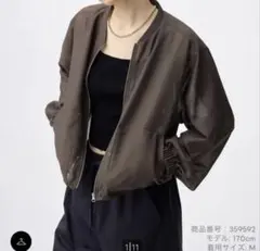 【新品】GU シアーブルゾン ブラウン Lのサムネイル