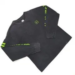 HUF ハフ 長袖Tシャツ ロンT L メキシコ製 綿100% 袖ロゴ ネオンのサムネイル