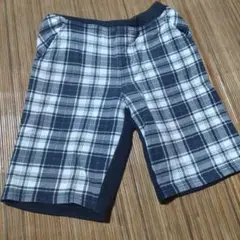 コムサイズム　ハーフパンツ　チェック柄　黒　130