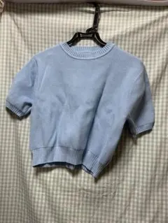GRL グレイル♡ 半袖 ニット ブルー 青 水色のサムネイル