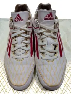 美品 アディダス 野球 スパイク ホワイト×レッド 26.5cm adizero
