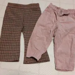 baby GAP チェック柄パンツ & H&M コーデュロイパンツ 2点セット