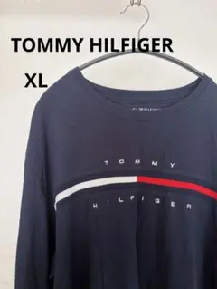 TOMMY HILFIGER ネイビー 長袖カットソー　大きめ　XL