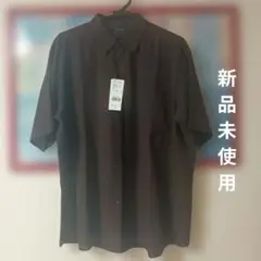 新品未使用 グローバルワーク M ブラウン サラサマ快適シャツ 半袖
