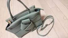 美品 ランバンオンブルー ショルダーバッグ ライトグリーン