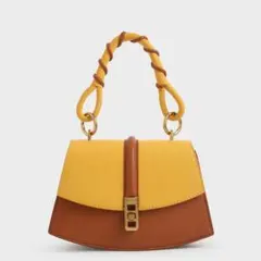 CHARLES & KEITH ハンドバッグ イエロー/ブラウン