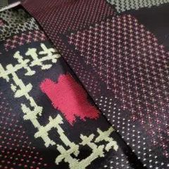 アンティーク　幾何学模様の茶色い着物