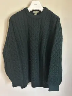 L.L.Bean 100%ウール ニットセーター TALL ダークグリーン